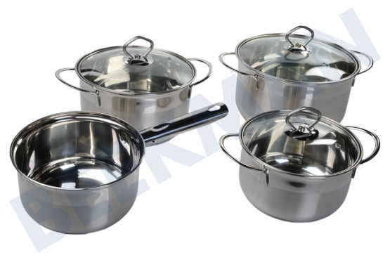 Alpina  17390 Juego de ollas Alpina de siete piezas, acero inoxidable (por 2 juegos)