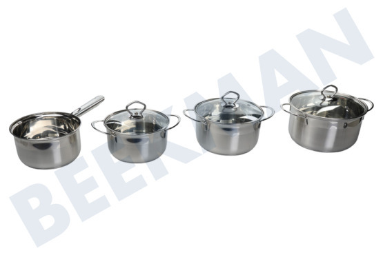 Alpina  17390 Juego de ollas Alpina de siete piezas, acero inoxidable (por 2 juegos)