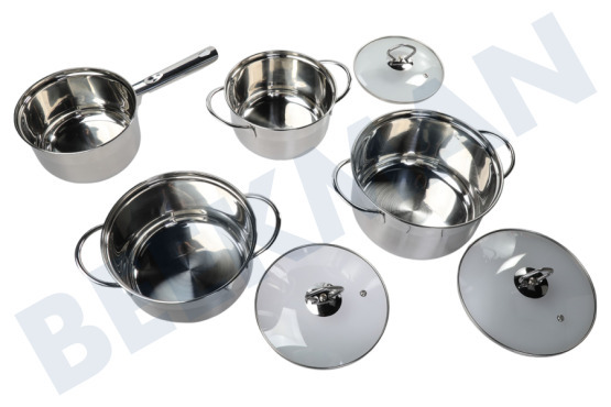 Alpina  17390 Juego de ollas Alpina de siete piezas, acero inoxidable (por 2 juegos)