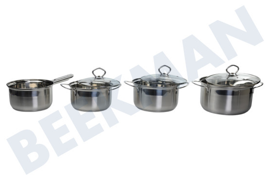 Alpina  17390 Juego de ollas Alpina de siete piezas, acero inoxidable (por 2 juegos)