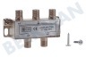 TV Splitter Conector F hembra - 4x F-Connector F